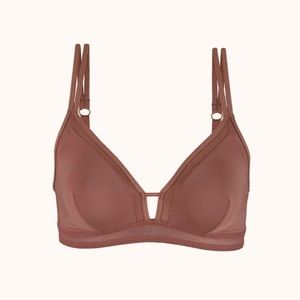 Lively mesh trim bralette umber size small